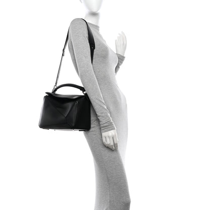 Loewe Calfskin Medium Puzzle Bag Black 2 of 9