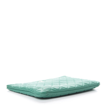 Chanel Caviar Quilted Medium Cosmetic Case Turquoise 3 of 9