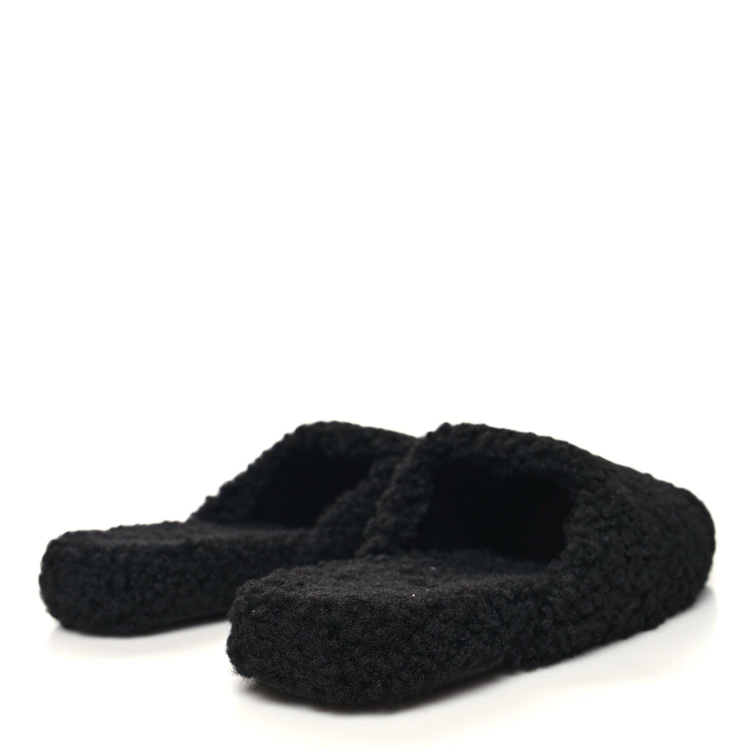 Balenciaga Faux Shearling Cosy BB Mules 39 Black 4 of 7