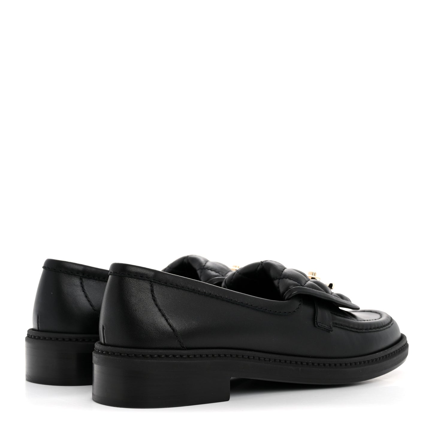 Lambskin Quilted CC Turnlock Loafers 38 Black