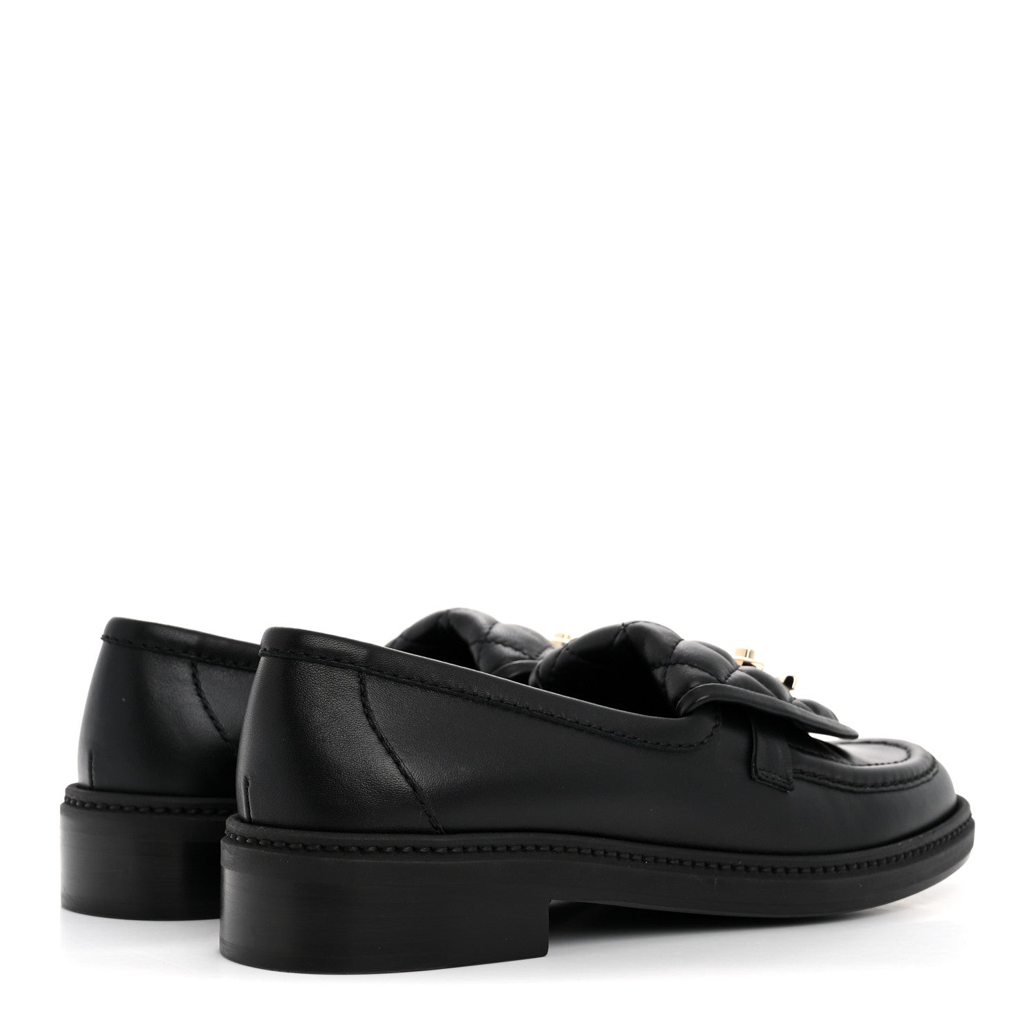 Chanel Lambskin Quilted CC Turnlock Loafers 38 Black 5 of 10