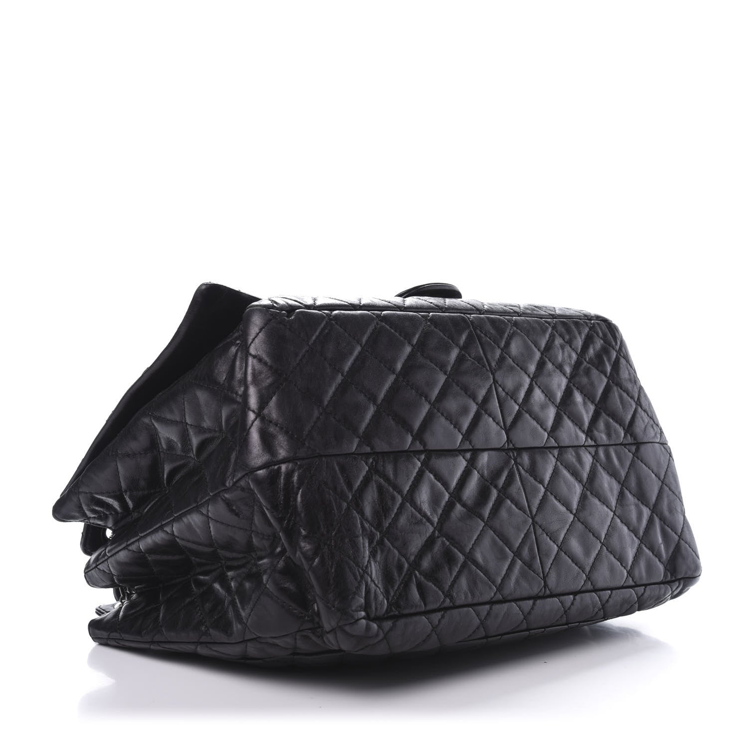 Chanel Metallic Calfskin Quilted XL Accordion Reissue Flap Black 4 of 12