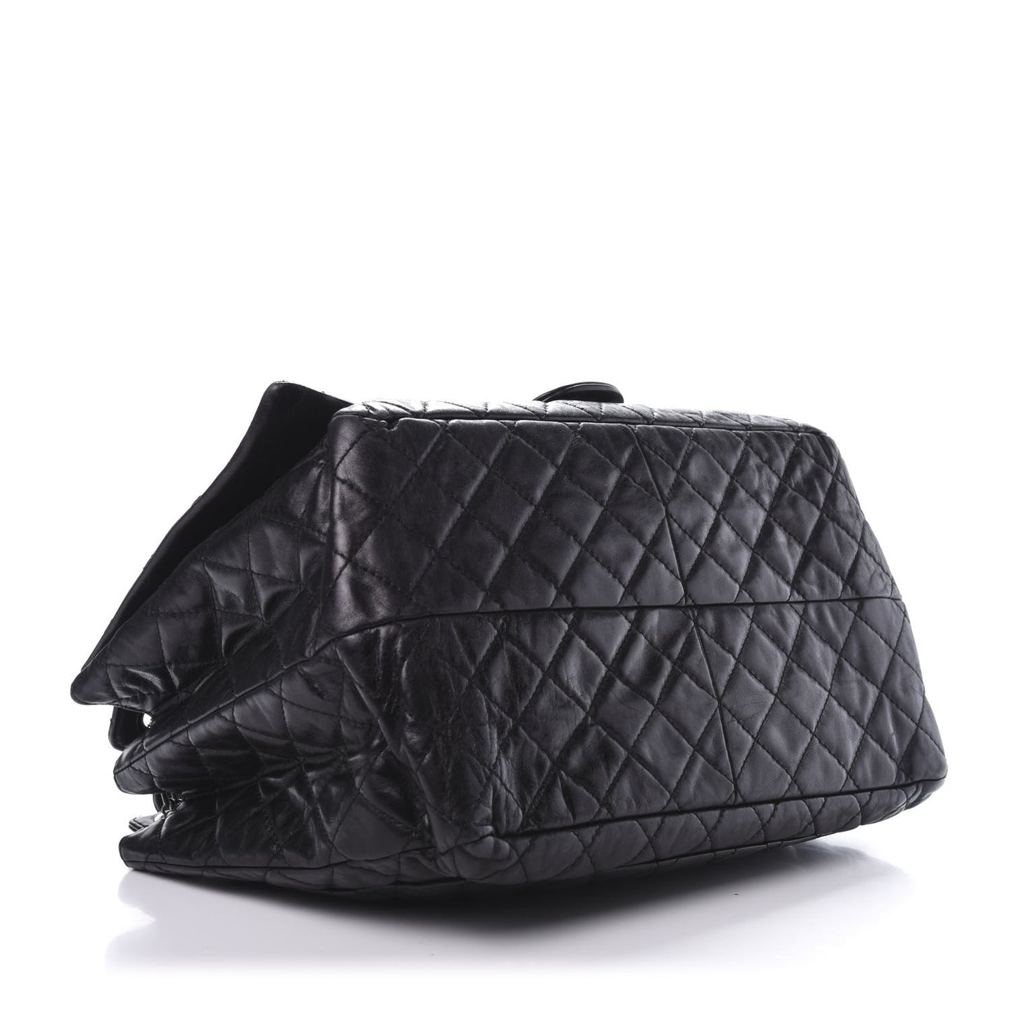 Metallic Calfskin Quilted XL Accordion Reissue Flap Black