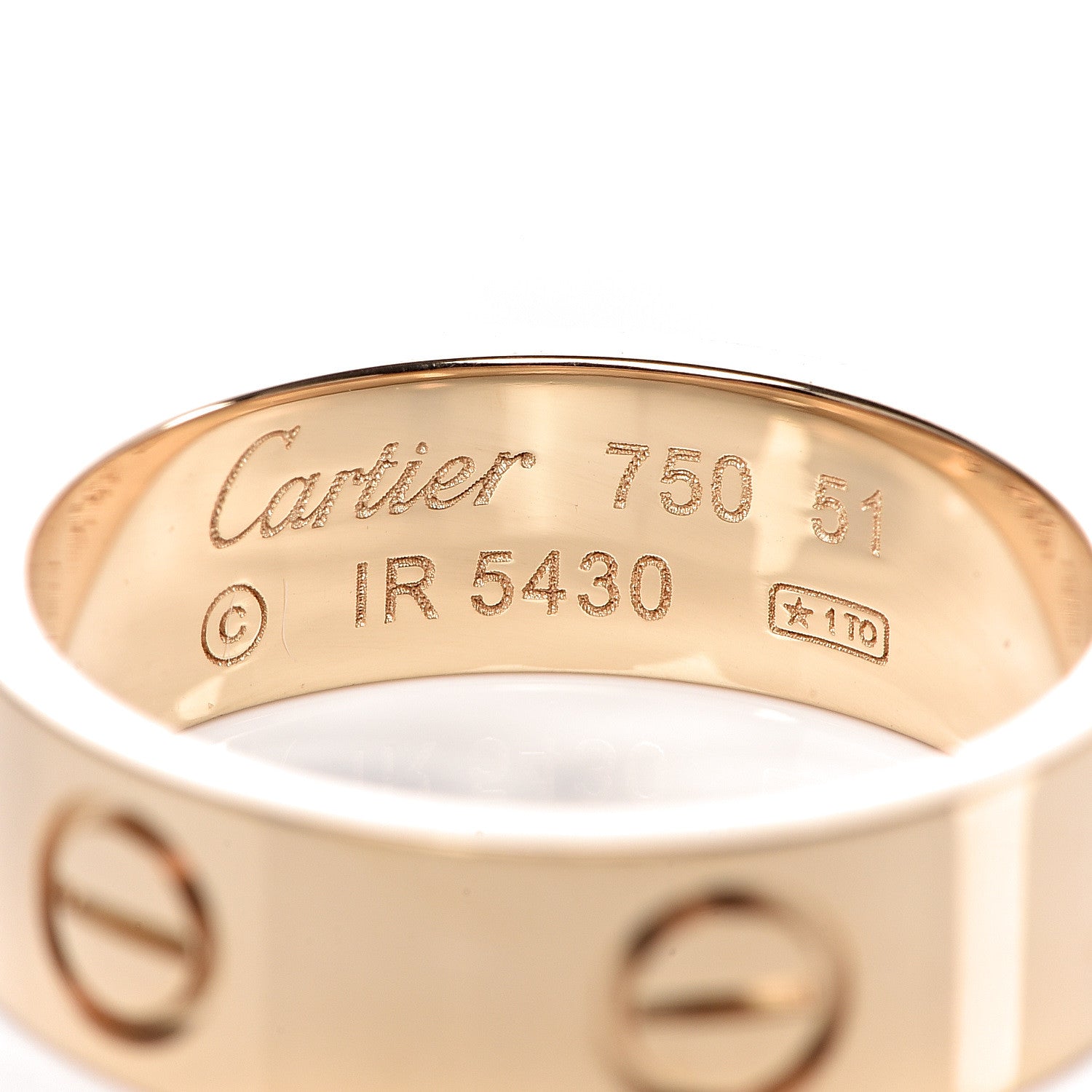 Cartier 18K Yellow Gold 5.5mm LOVE Ring 51 5.75 4 of 5