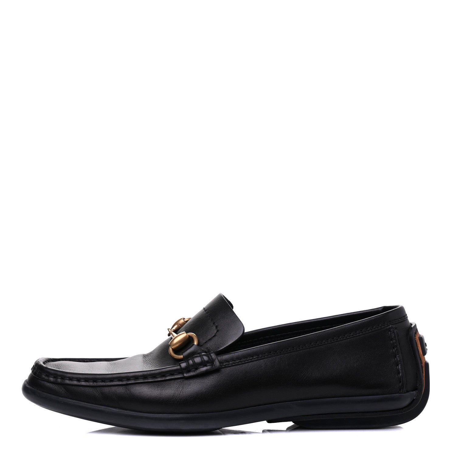 Gucci Calfskin Mens Horsebit Driver Loafers 7.5 Black 1 of 17