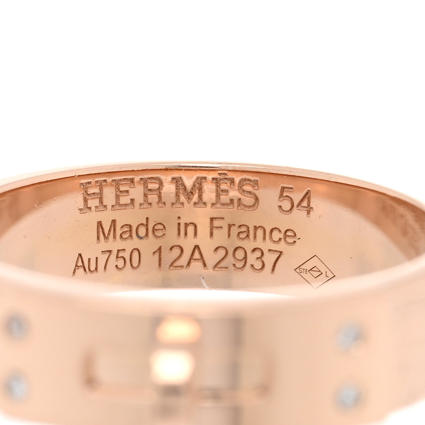 18K Rose Gold Diamond PM Kelly Ring 54 7
