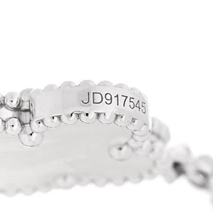 Van Cleef & Arpels 18K White Gold Mother of Pearl 5 Motifs Vintage Alhambra Bracelet 5 of 6