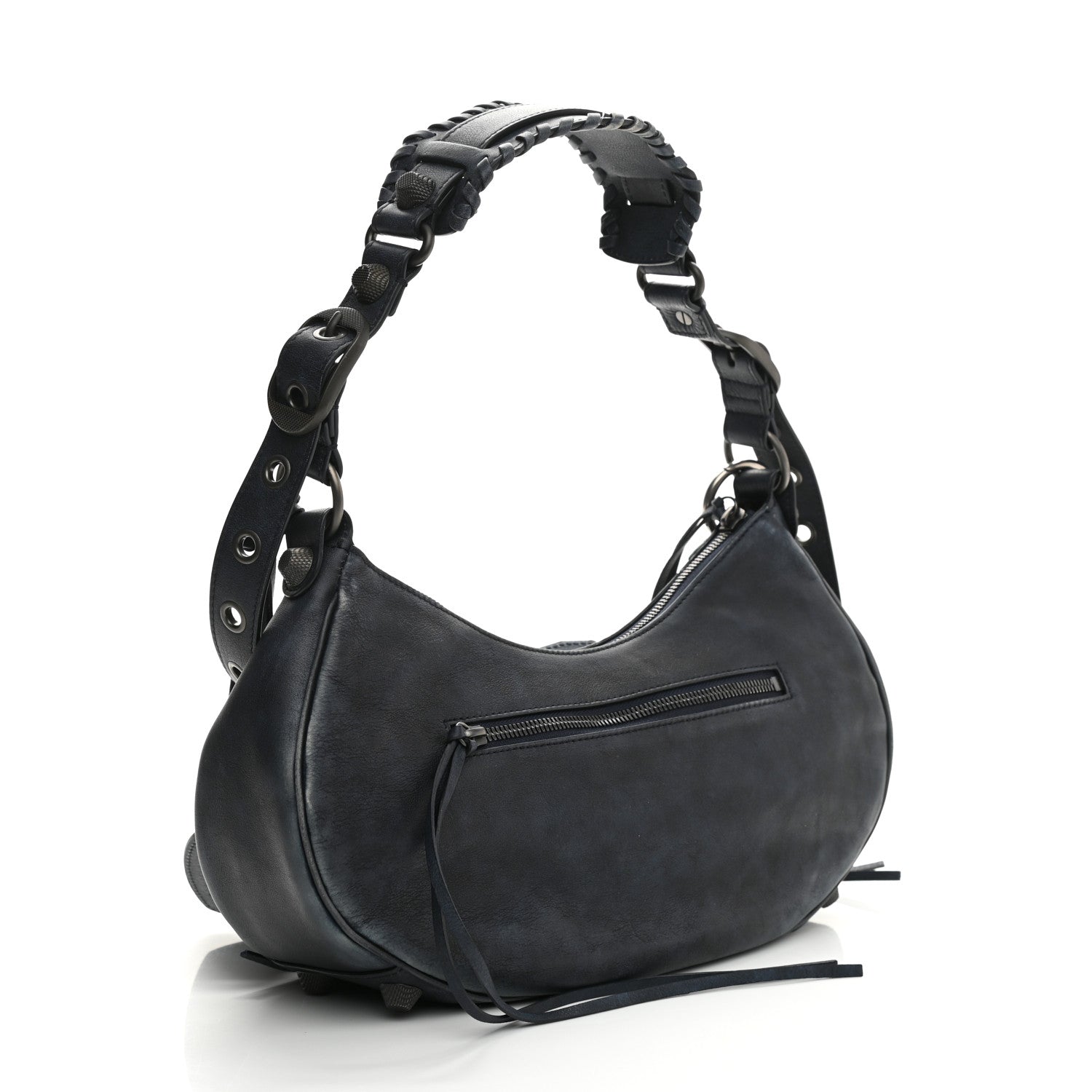 Balenciaga Used Calfskin Small Le Cagole Shoulder Bag Navy 3 of 9