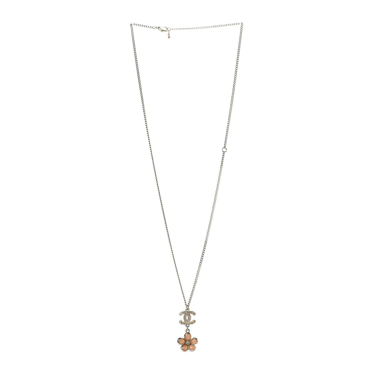 Enamel CC Camellia Pendant Necklace