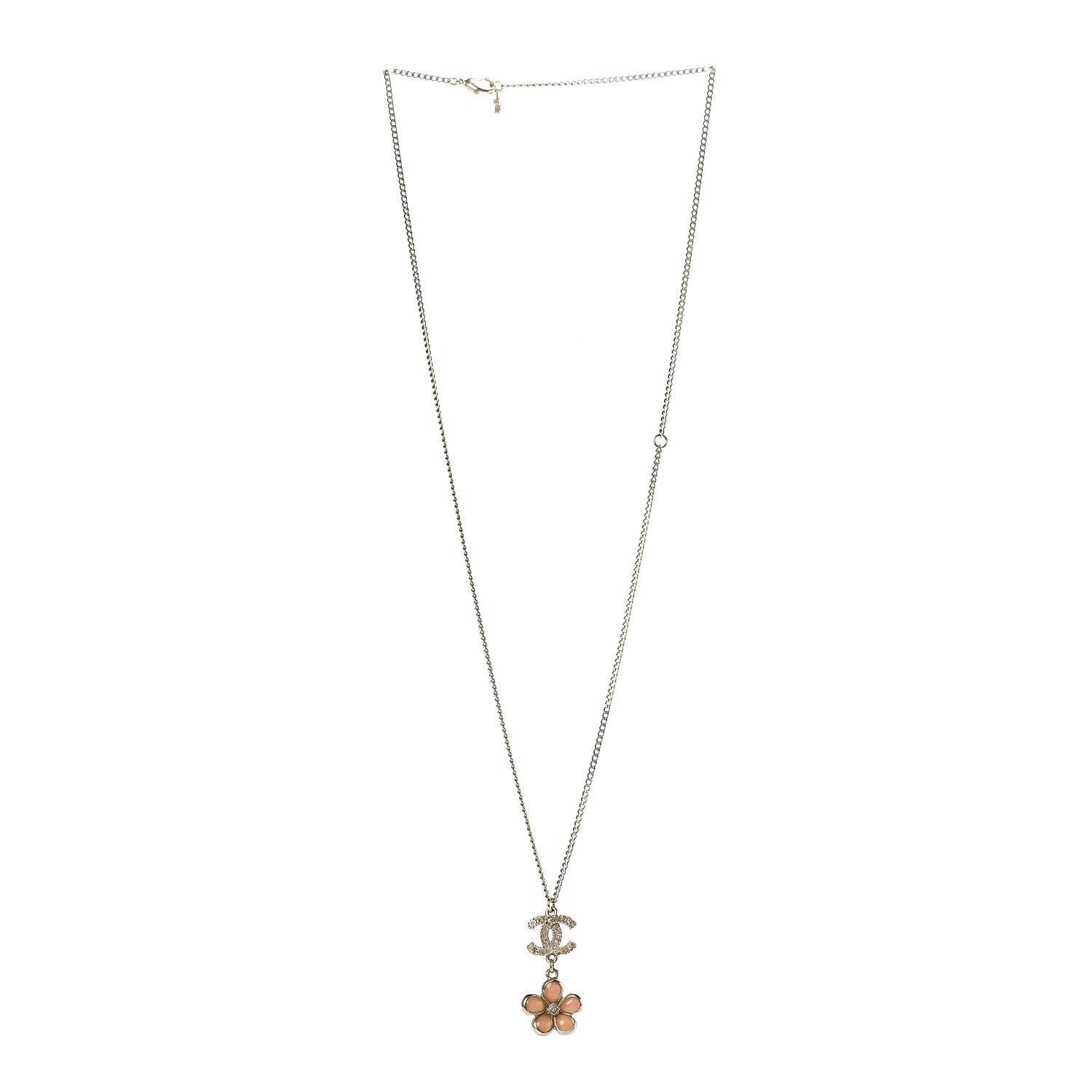 Chanel Enamel CC Camellia Pendant Necklace 3 of 5