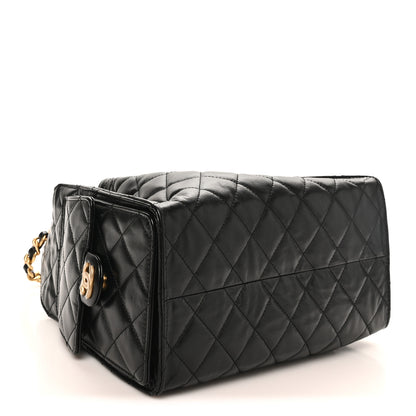 Chanel Shiny Crumpled Calfskin Quilted Small Chanel 25 Handbag Black 4 of 11