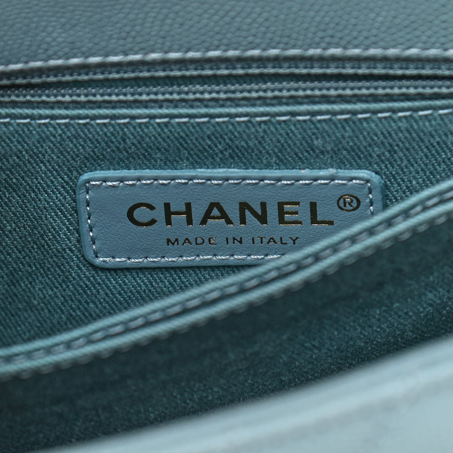Caviar Chevron Quilted Mini Coco Handle Flap Sky Blue