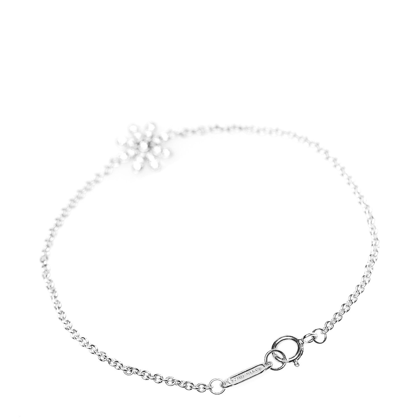 18K White Gold Diamond Daisy Bracelet