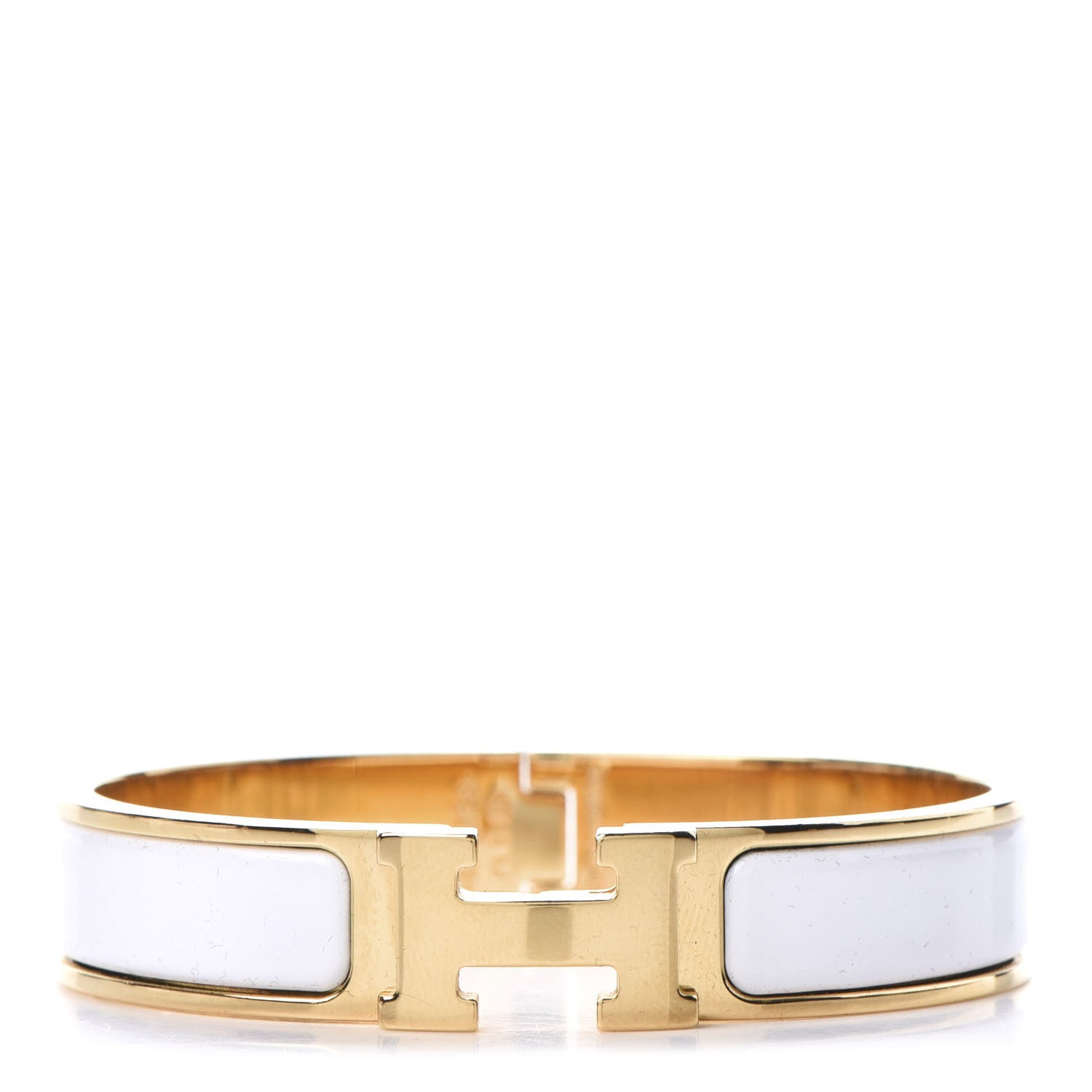 Hermes Enamel Narrow Clic Clac H Bracelet PM White 1 of 7