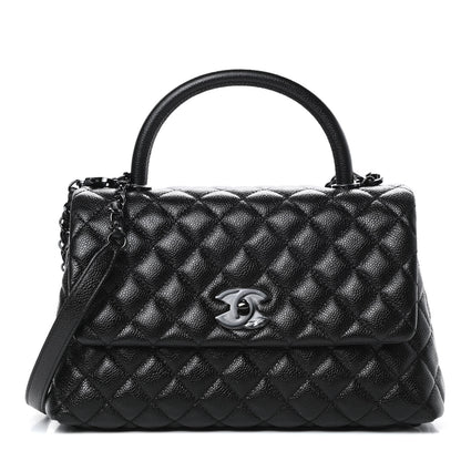 Chanel Caviar Quilted Small Coco Handle Flap So Black 1 of 11