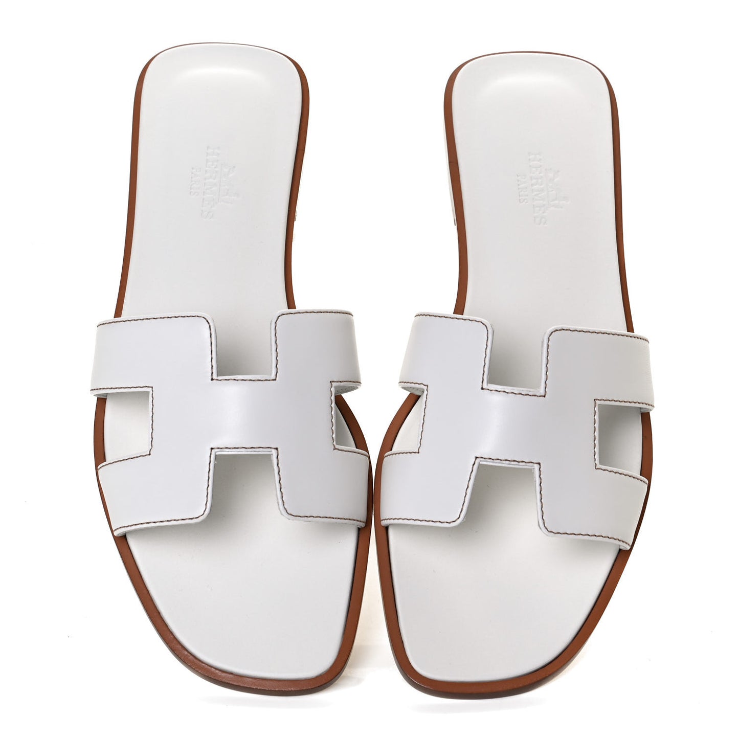 Box Calfskin Oran Sandals 37 White