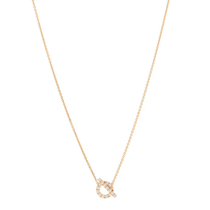 Hermes 18K Rose Gold Diamond Finesse Pendant Necklace 1 of 3