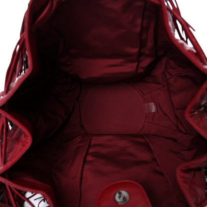 Chanel Lambskin Quilted Western Baluchon Fringe Bag Red 4 of 9