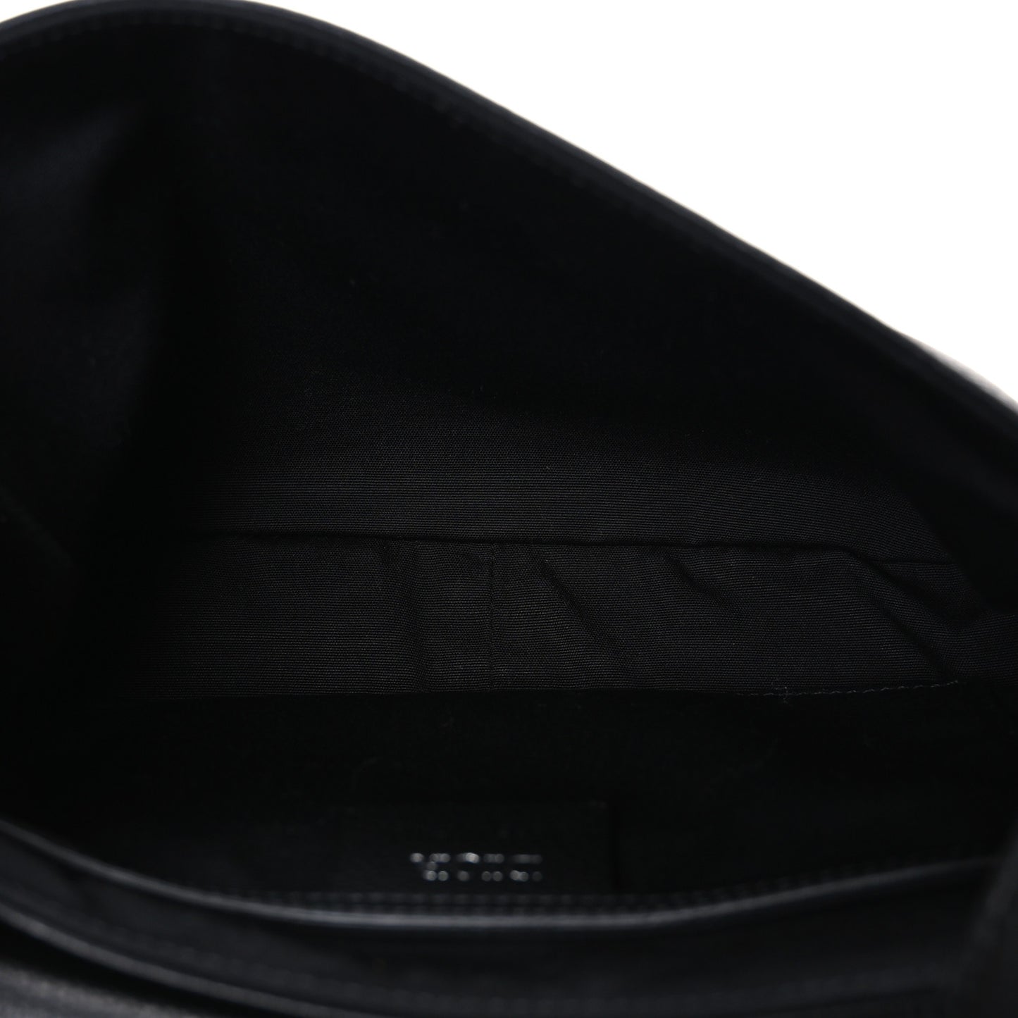 Grained Calfskin Saddle Messenger Bag Black