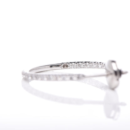 Tiffany 18K White Gold Diamond Medium Metro Hoop Earrings 6 of 6
