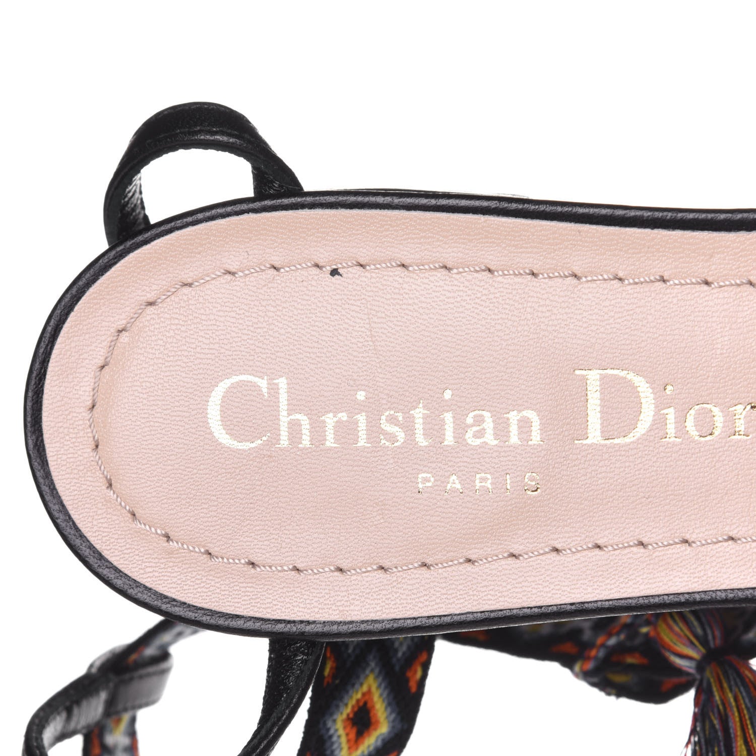 Christian Dior Fabric J'adior IT Flat 37.5 Black Blue 9 of 10