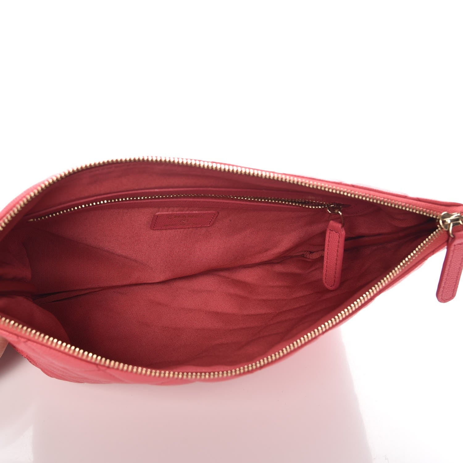 Chanel Caviar Quilted Medium Cosmetic Case Dark Pink 5 of 7