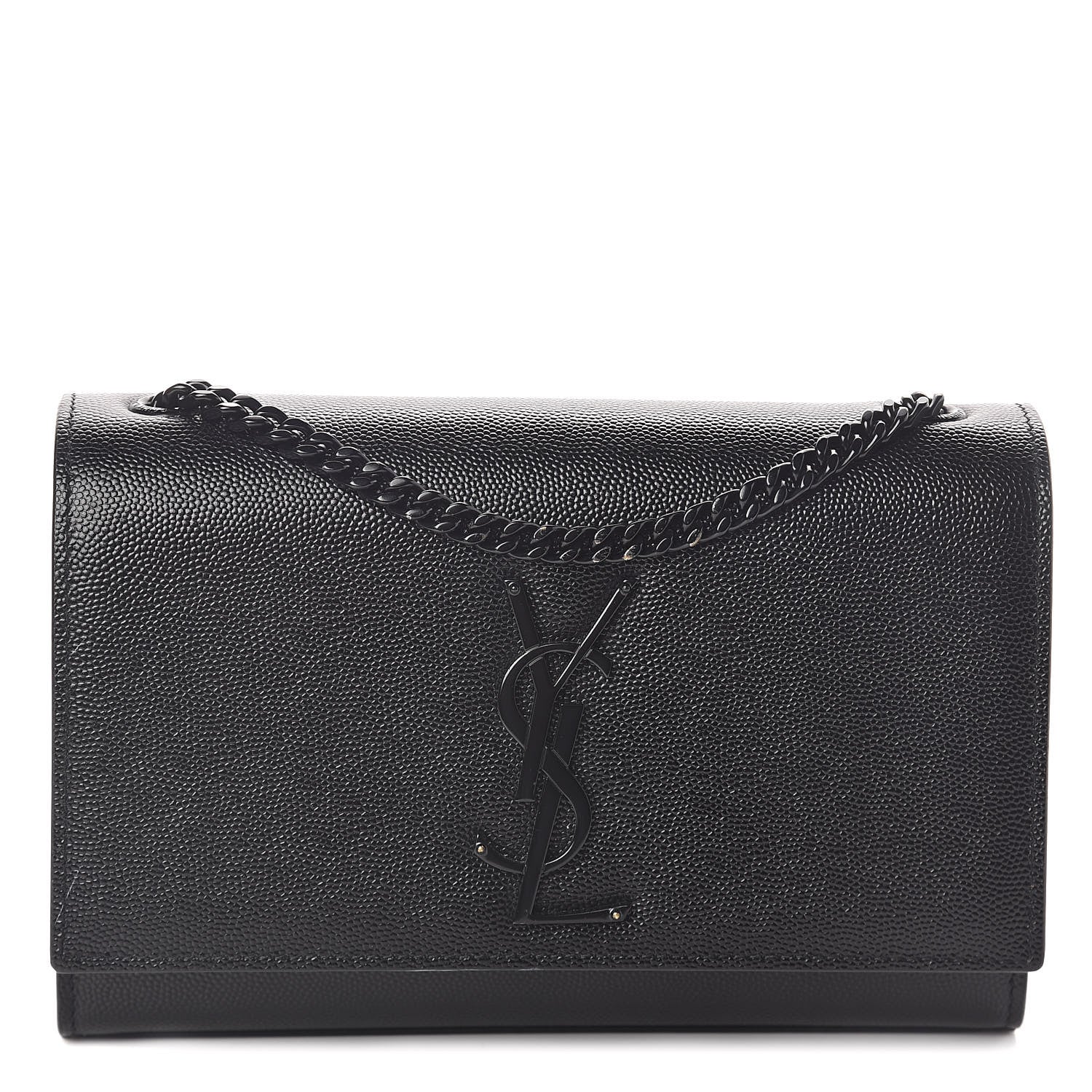 Saint Laurent Grain De Poudre Small Monogram Kate Satchel Black 1 of 10