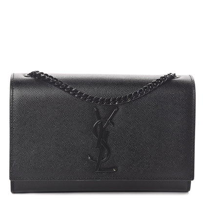 Saint Laurent Grain De Poudre Small Monogram Kate Satchel Black 1 of 10