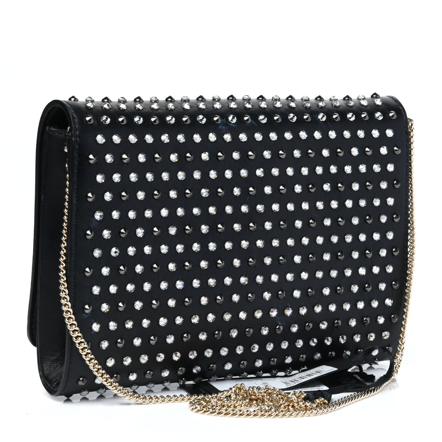 Versace Nappa Crystal Studded Palazzo Chain Evening Bag Black 3 of 14