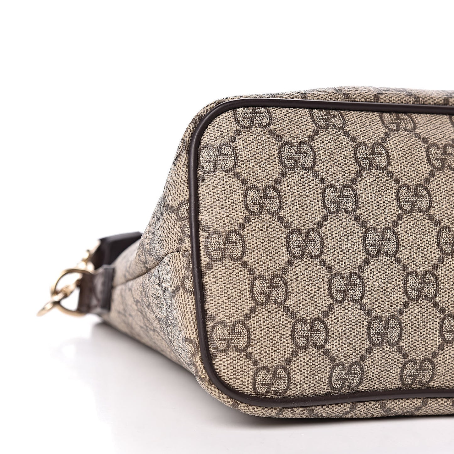 GG Supreme Monogram Small Zippered Tote Dark Brown