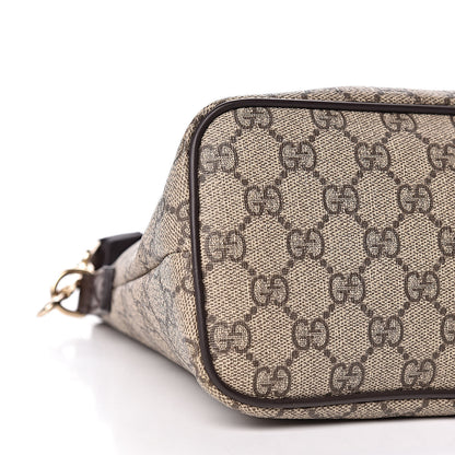 Gucci GG Supreme Monogram Small Zippered Tote Dark Brown 9 of 10