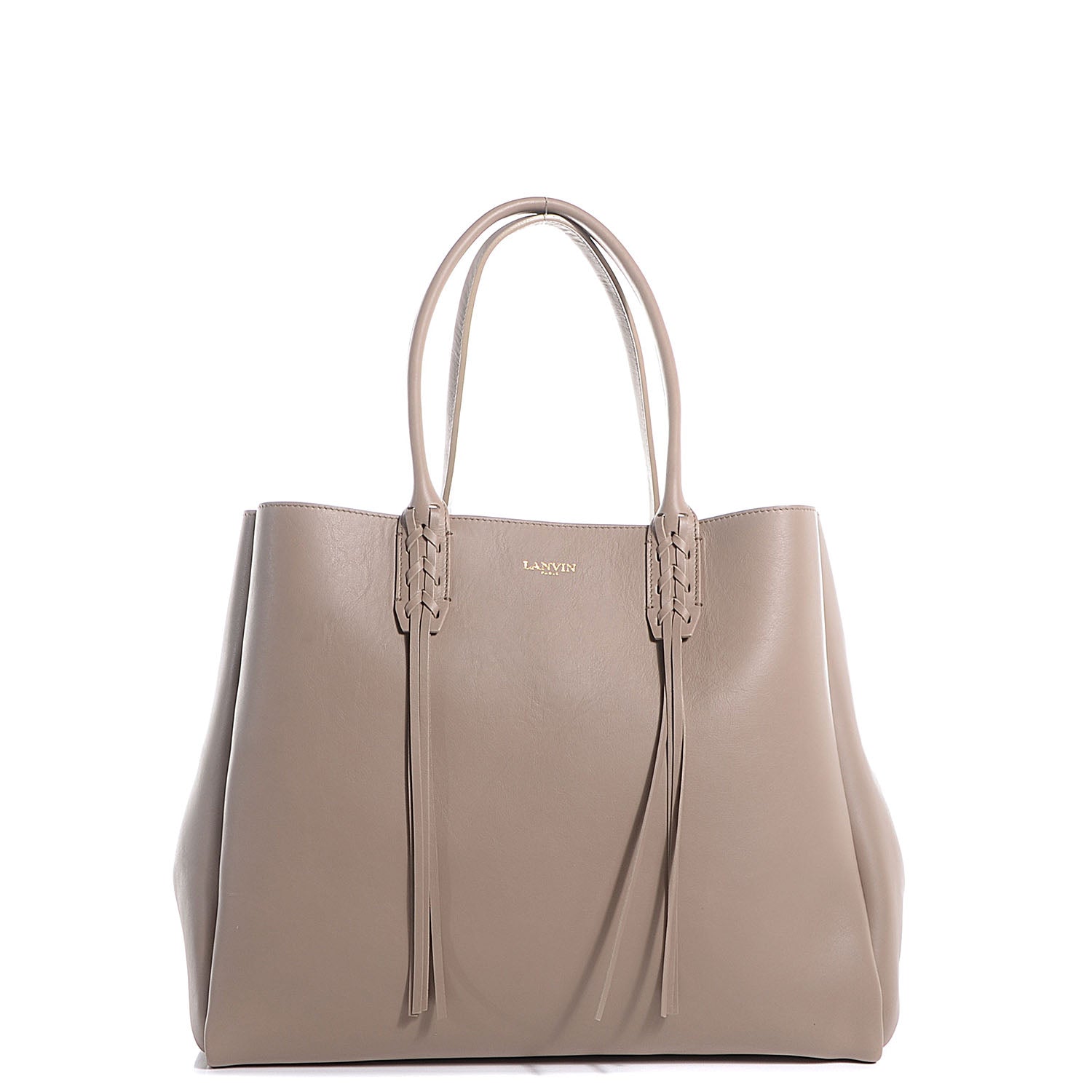 Lanvin Calfskin Fringe Shopping Tote Beige 1 of 7