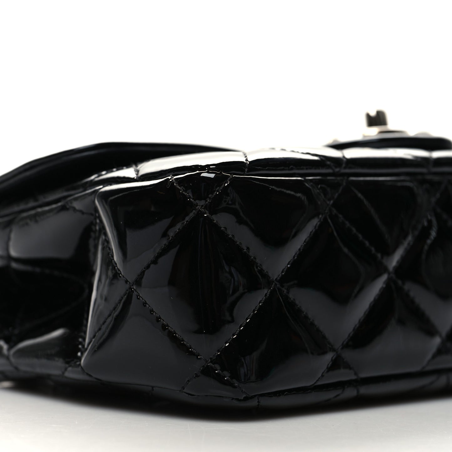 Patent Quilted Small Coco Shine Flap Black