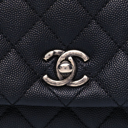Chanel Caviar Lizard Embossed Quilted Mini Coco Handle Flap Black 9 of 9