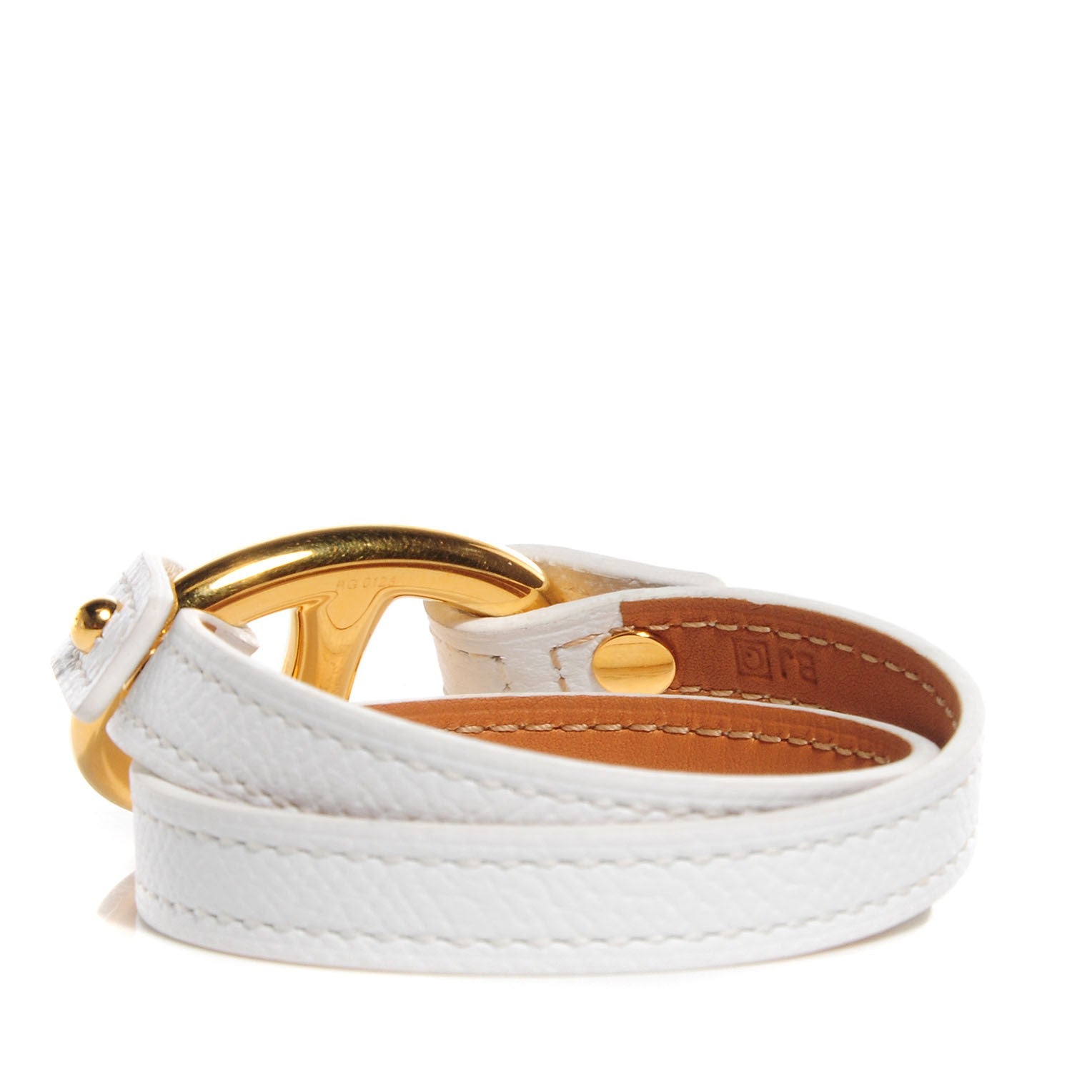 Hermes Epsom Granville Double Tour Bracelet S White 3 of 6