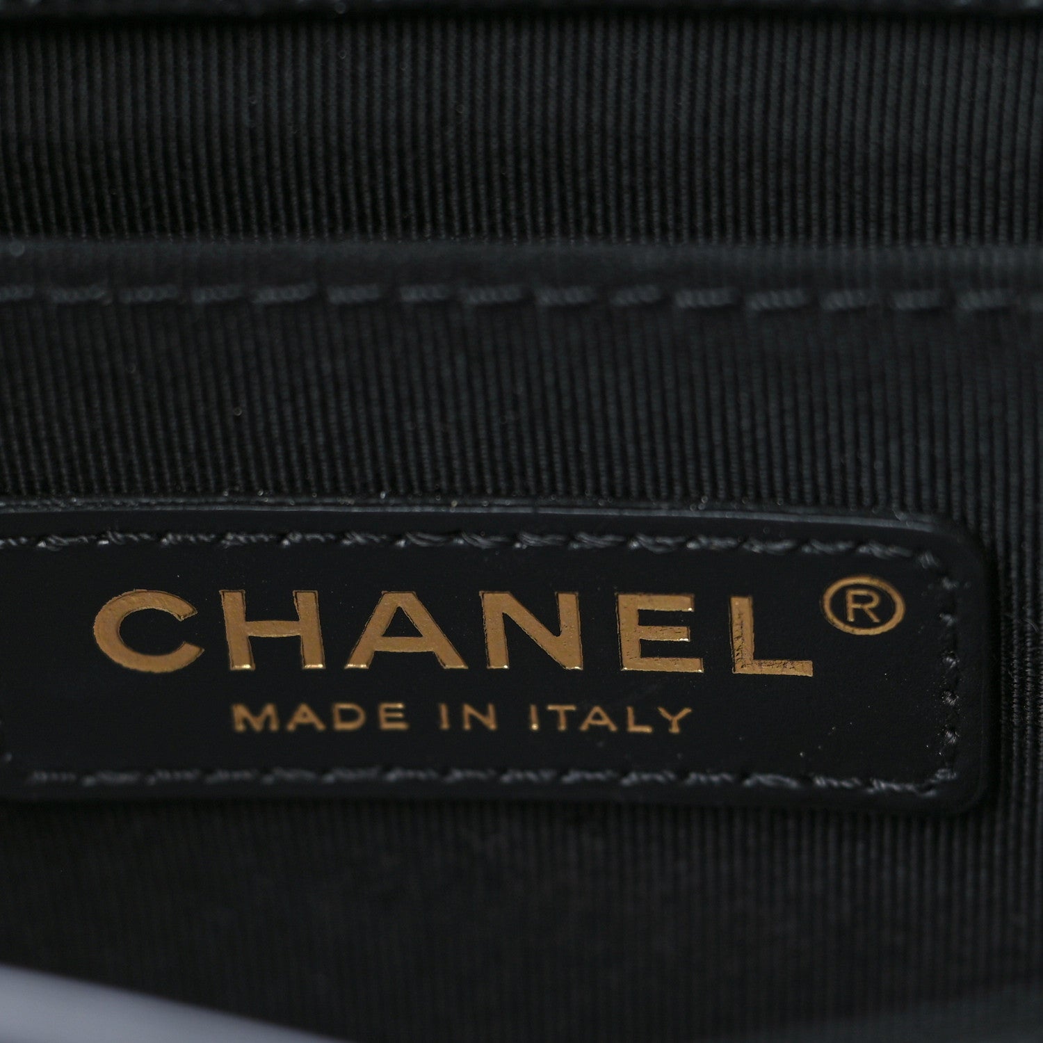Chanel Caviar Chevron Quilted Medium Boy Flap Black 5 of 7