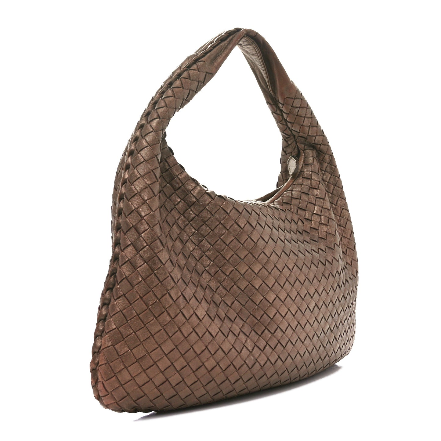Metallic Nappa Intrecciato Medium Veneta Hobo Copper