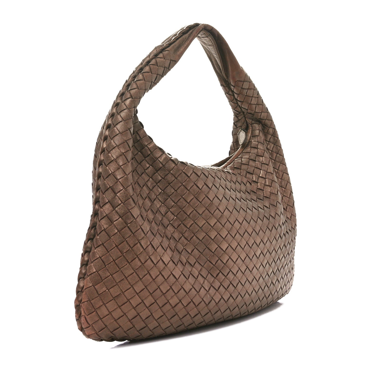 Bottega Veneta Metallic Nappa Intrecciato Medium Veneta Hobo Copper 3 of 11