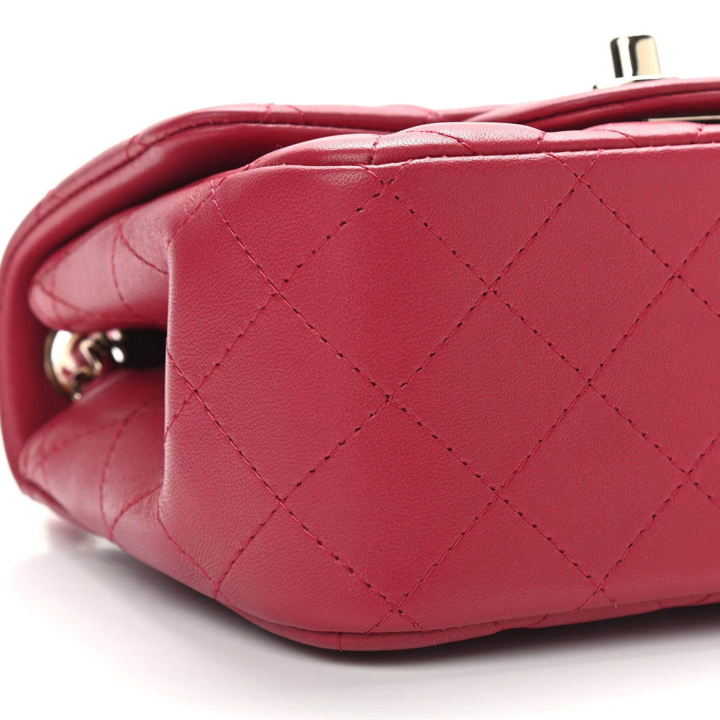Lambskin Quilted Mini Square Flap Dark Pink