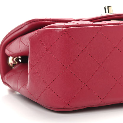 Chanel Lambskin Quilted Mini Square Flap Dark Pink 7 of 8