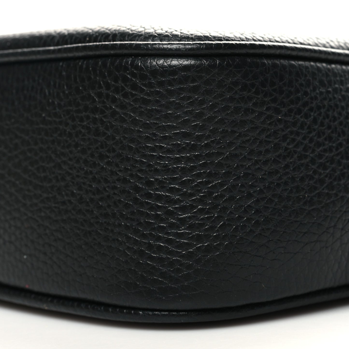 Pebbled Calfskin Small Soho Disco Bag Black