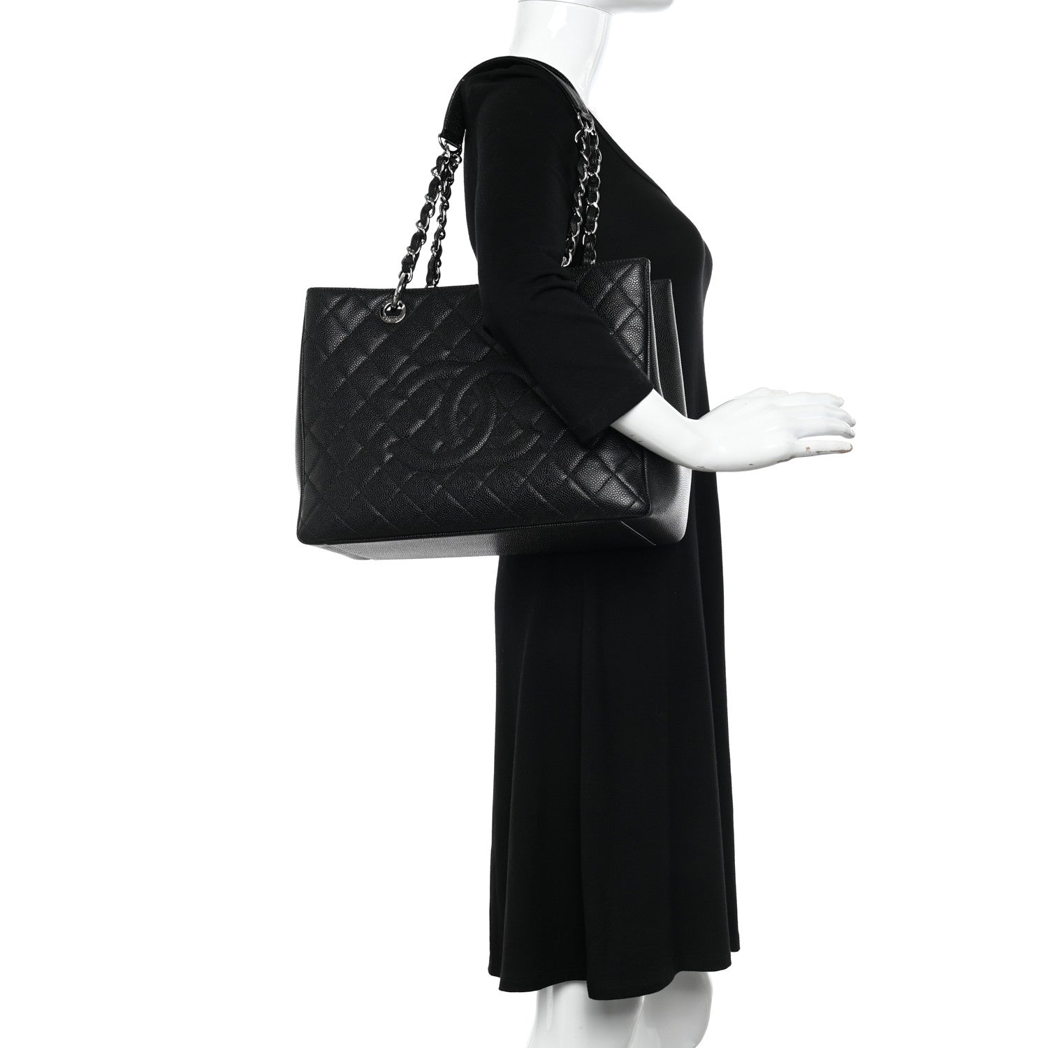 Chanel Caviar Quilted Grand Shopping Tote GST Black 2 of 10