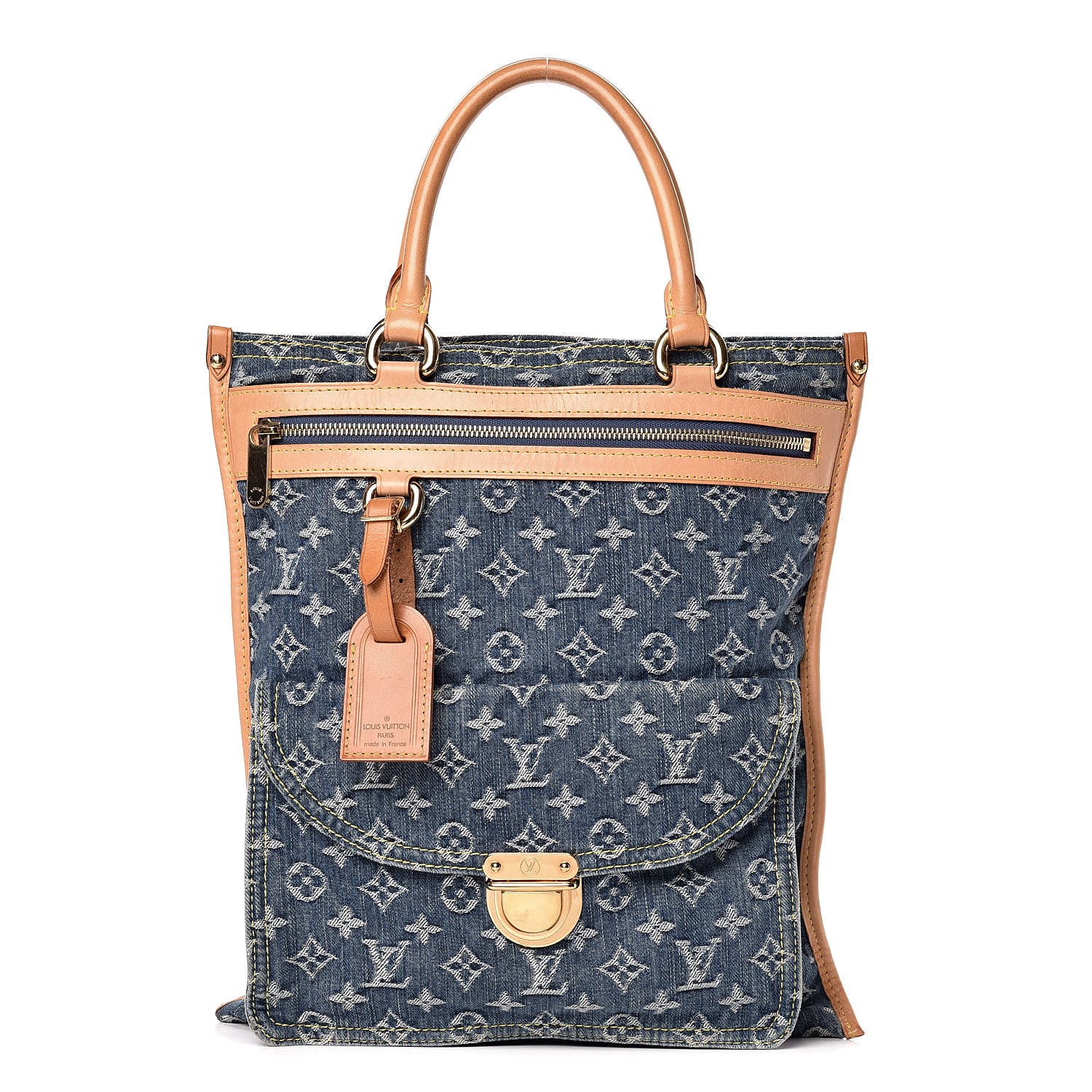 Louis Vuitton Monogram Denim Sac Plat Blue 1 of 12