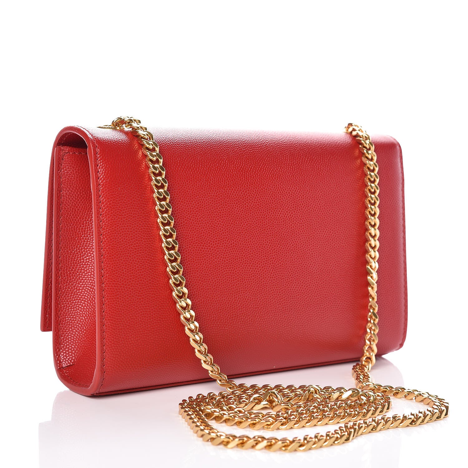 Saint Laurent Grain De Poudre Small Monogram Kate Satchel Bandana Red 3 of 11