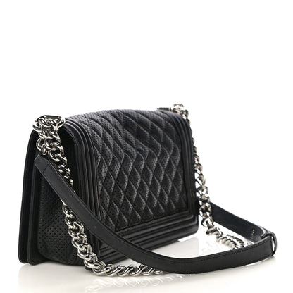 Chanel Lambskin Perforated Medium Boy Flap Black 3 of 21