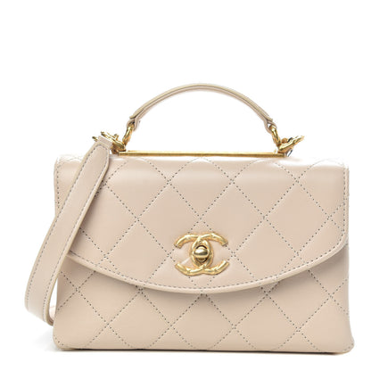 Chanel Lambskin Quilted Mini Trendy Spirit Top Handle Flap Beige 1 of 11