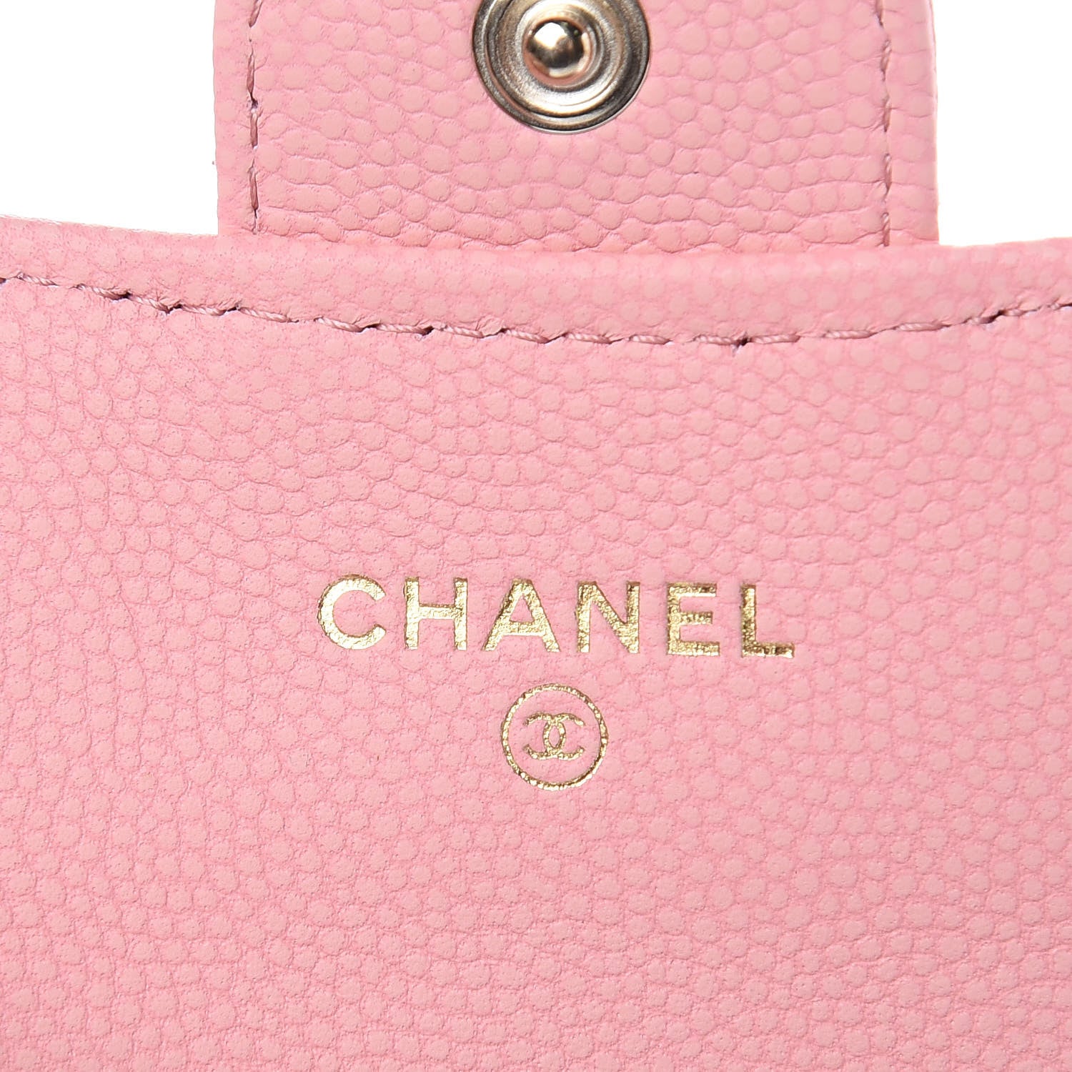 Chanel Caviar Chevron Quilted Card Holder Wallet Pink 6 of 9