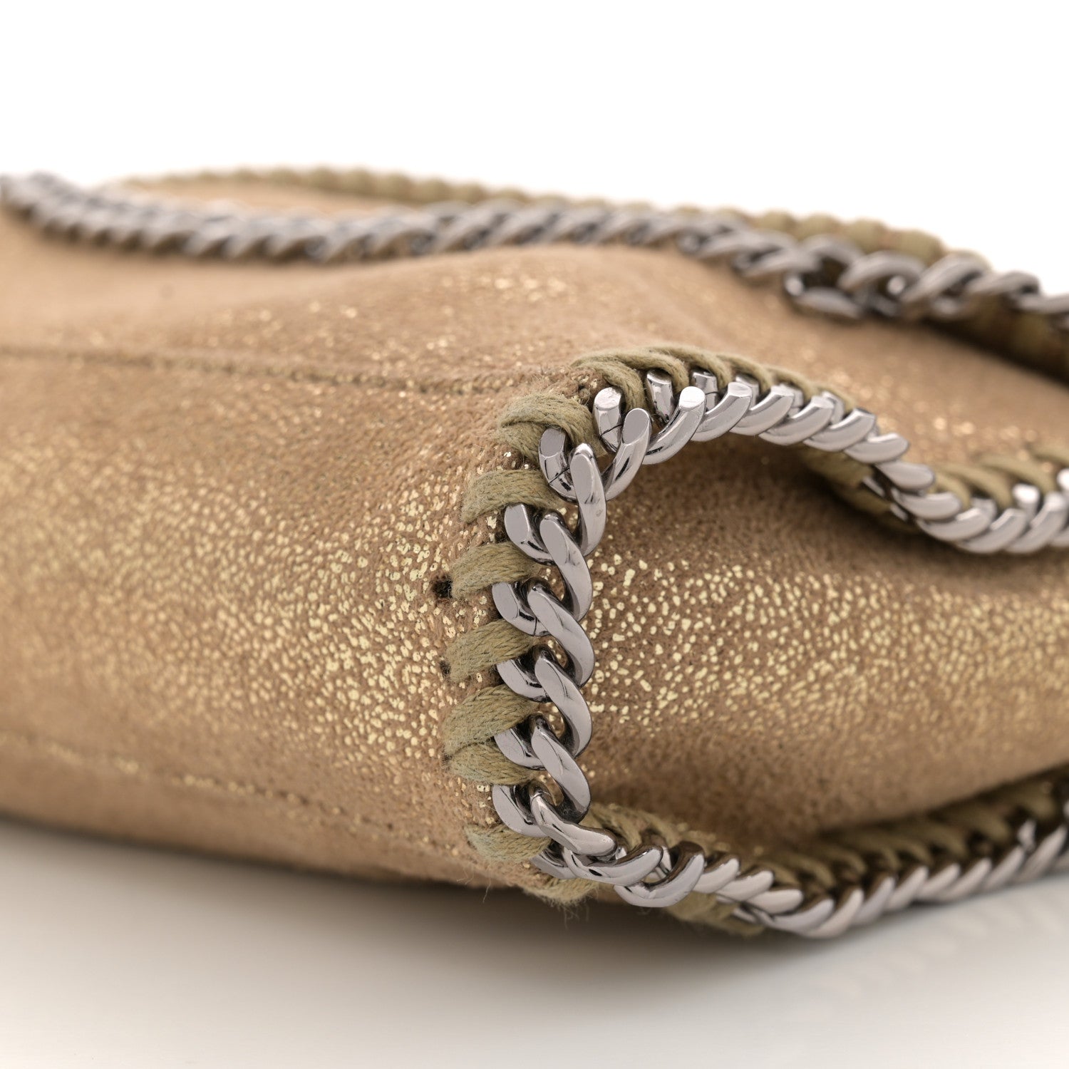 Stella McCartney Metallic Shaggy Deer Mini Falabella Crossbody Bag Gold 10 of 10