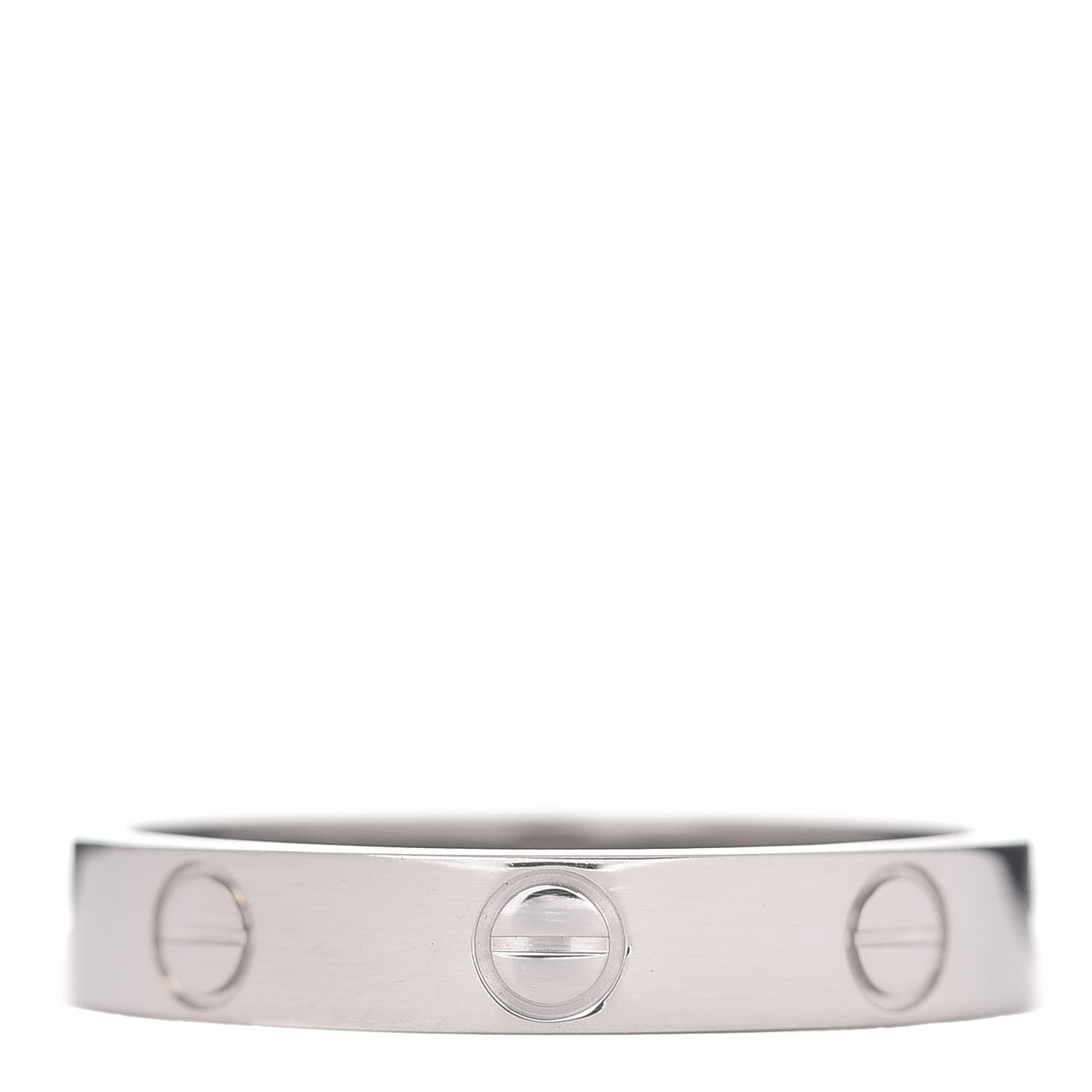 Cartier 18K White Gold 3.5mm LOVE Wedding Band Ring 54 6.75 3 of 5