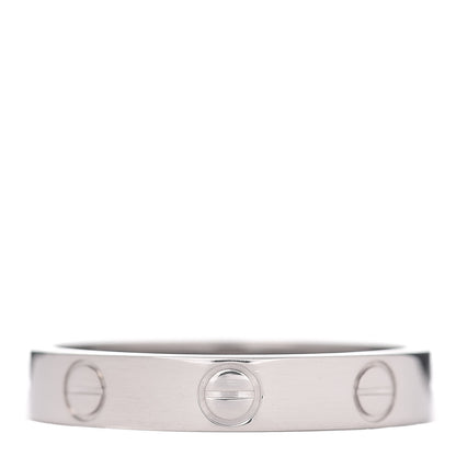 Cartier 18K White Gold 3.5mm LOVE Wedding Band Ring 54 6.75 3 of 5